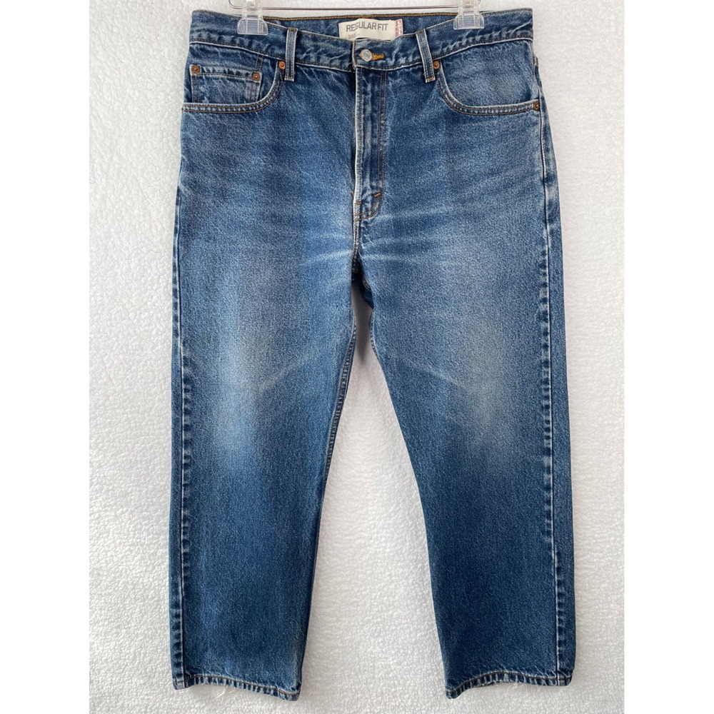 Levis 505‎ Regular Fit Mens Jeans 36x29 Medium Wash Blue Straight Leg Cotton